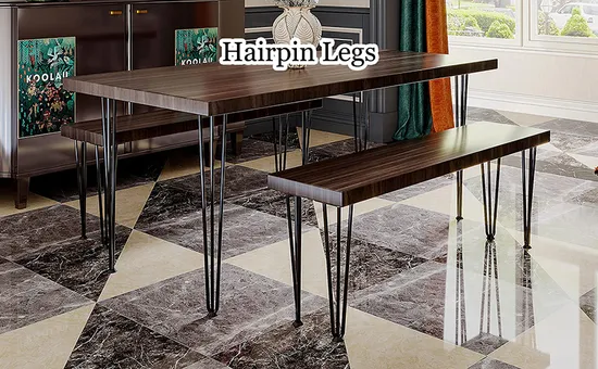 Patas de horquilla de acero con recubrimiento en polvo de 4 a 40 pulgadas - Retro industrial, venta al por mayor para muebles comerciales y de bricolaje
