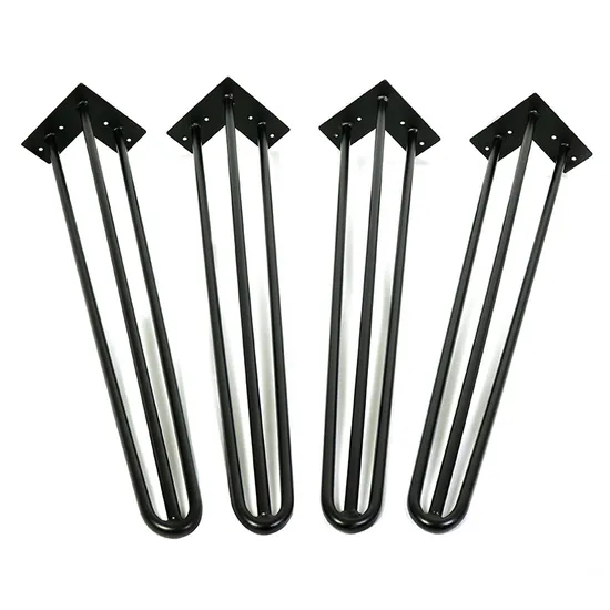 Patas de horquilla de acero con recubrimiento en polvo de 4 a 40 pulgadas - Retro industrial, venta al por mayor para muebles comerciales y de bricolaje
