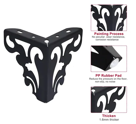 Elegantes patas de acero decorativas doradas para muebles | Lujo moderno para consolas de noche, mesas de café e interiores de sofás: diseño elegante y construcción robusta