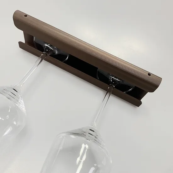 Estante para copas de vino montado en la pared, soporte de aluminio para copas de vino debajo del gabinete