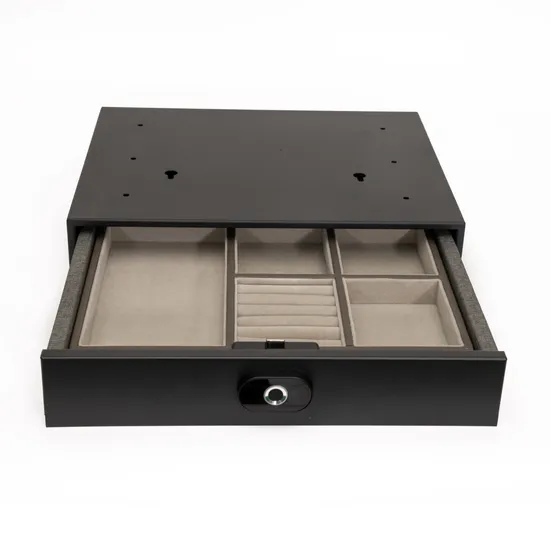 Caja fuerte para cajón de joyería con cerradura de huella dactilar, cajas fuertes ocultas para cajón de finanzas de hotel