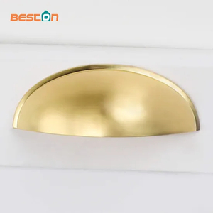 Manija de latón antiguo cepillado, herrajes para gabinete dorado, contenedor, taza, cajón, tirador