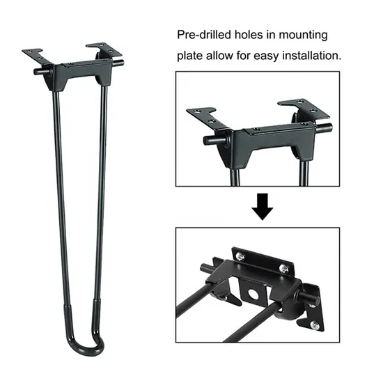 Patas de mesa plegables de alta resistencia, soportes industriales modernos de acero, capacidad de carga de 100 kg, aptas para bricolaje para mesas de café y escritorios