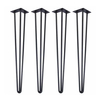 Patas de horquilla de acero inoxidable cepillado de alta resistencia (juego de 4) - Moderno de mediados de siglo para mesas de café y comedor con orificios preperforados y protectores de piso