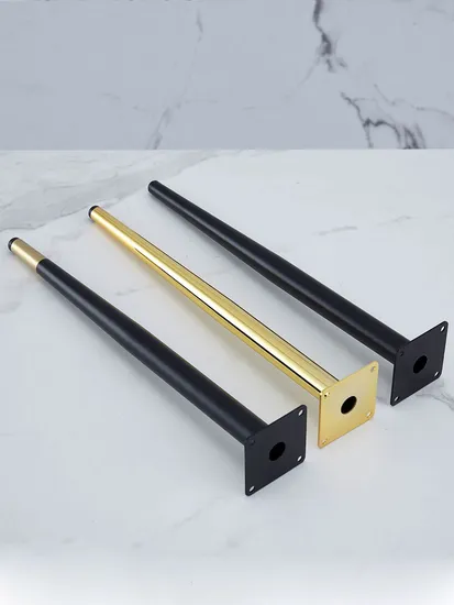 Silla cónica Hierro dorado Muebles de acero Latón Patas de mesa de comedor de metal de metal