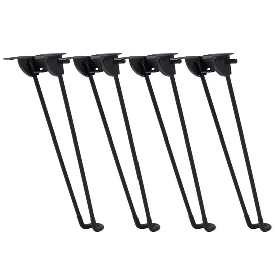 Patas de mesa de acero con forma de horquilla plegables con bloqueo de 90 grados, resistentes, desmontables, diseño Retro Industrial para mesas de losa de madera