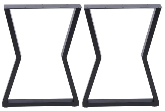 Pata de mesa de metal con horquilla de acero negra cuadrada para comedor y café