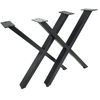 Caballetes en forma de X Patas de mesa de centro de comedor de metal Patas de muebles de oficina Banco de madera de hierro fundido Patas de marco negro antioxidantes para exteriores para mesa de consola Pies de parques DIY