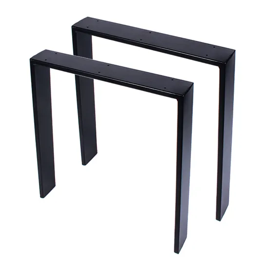 Patas de mesa en forma de U de café de hierro y metal de acero cuadrado de muebles estándar del fabricante