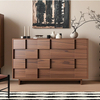 Aparador industrial rústico vintage - Madera maciza recuperada con detalles metálicos y estantes de almacenamiento