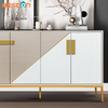 Aparador moderno y sencillo de madera maciza, almacenamiento de comedor multifuncional con 3 cajones