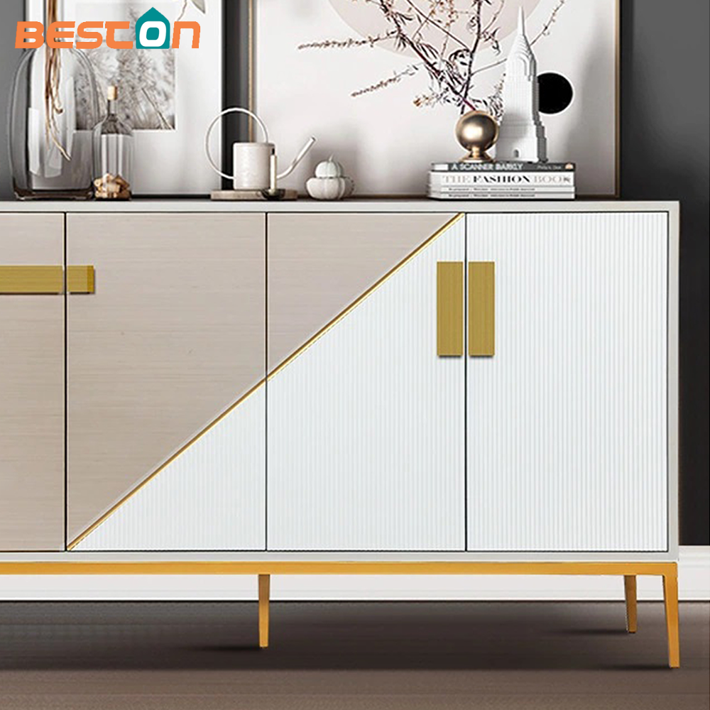 Aparador moderno y sencillo de madera maciza, almacenamiento de comedor multifuncional con 3 cajones