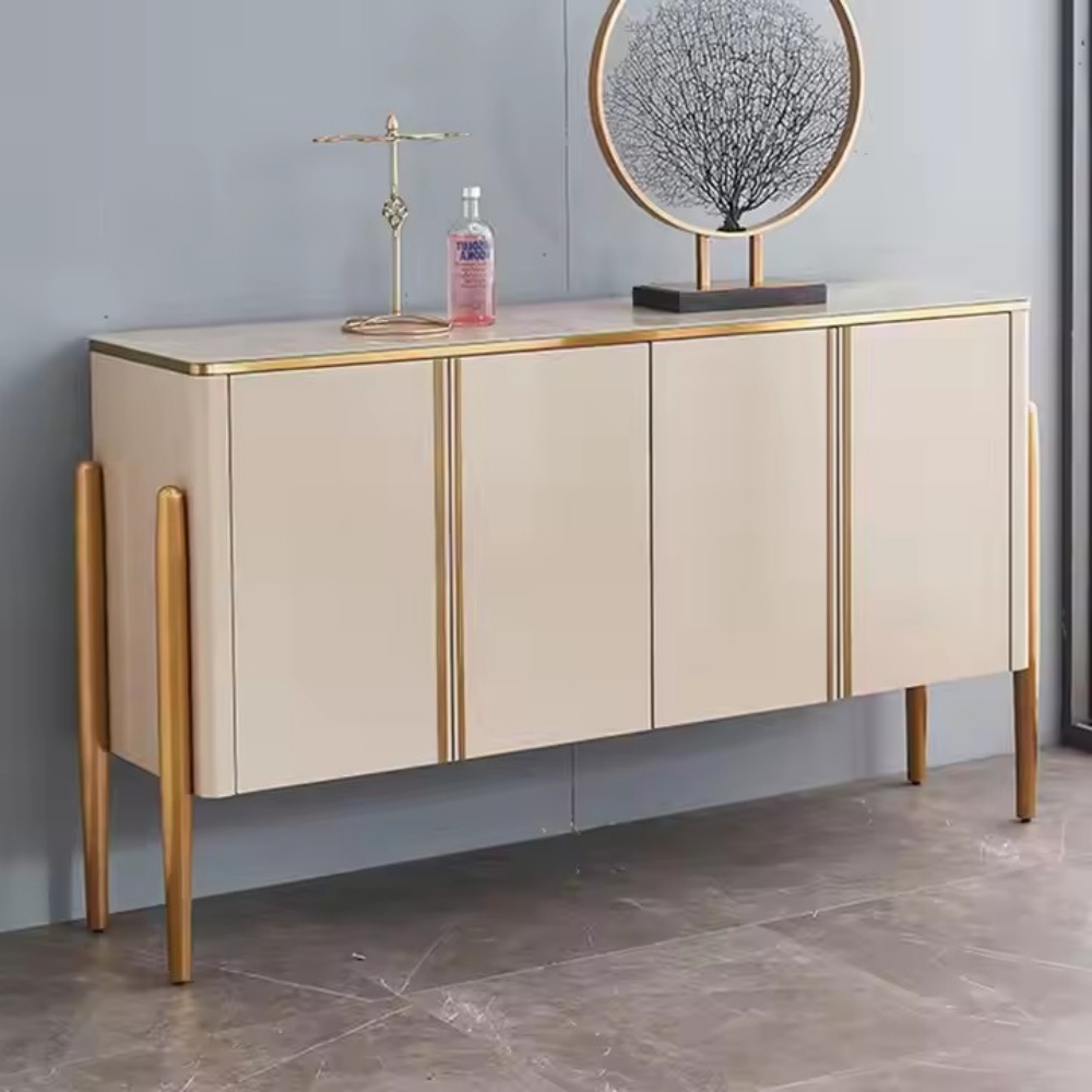 Gabinete lateral de entrada de madera maciza de pared neoclásico chino moderno de lujo con almacenamiento