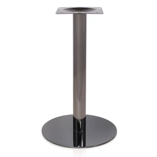 Base de mesa de metal de acero negro redondo moderno al por mayor para café y cafetería