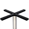 Base de mesa de acero inoxidable para mesa de restaurante con placa superior en X