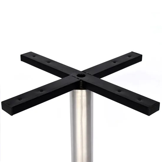 Base de mesa de acero inoxidable para mesa de restaurante con placa superior en X