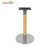 Mesa de comedor de metal sólido para café, pata redonda de mesa de acero inoxidable para restaurante