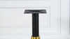Elegante mesa de restaurante comercial con base de mesa de acero inoxidable con oro para ventas