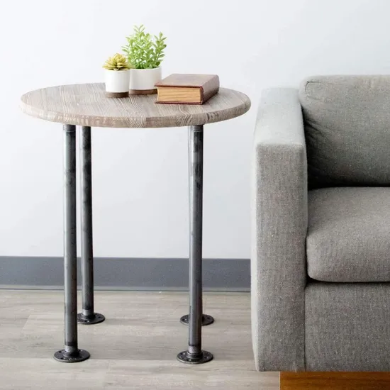 Patas de mesa industriales de tubo de hierro negro para patas de mesas vintage personalizadas
