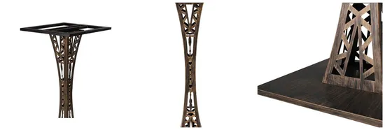 Base de mesa antigua y barata con revestimiento de hierro (revestimiento)