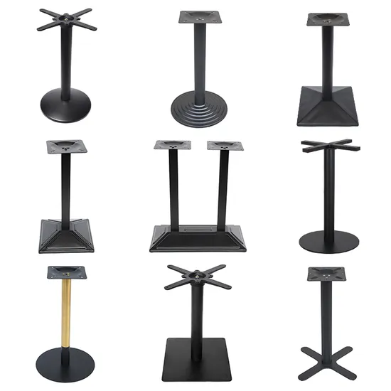 Precio de fábrica Bases de mesa plana Muebles cepillados Soporte de mesa de centro al aire libre negro
