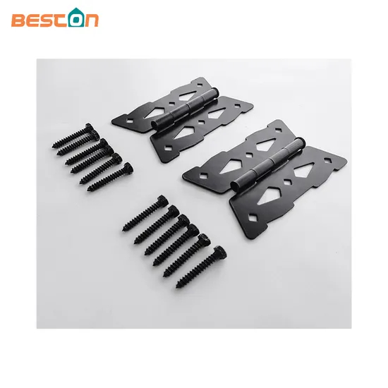 Bisagra de puerta tipo mariposa decorativa de metal negro - 1 par para puertas de madera