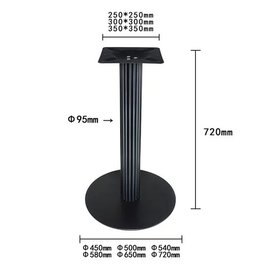 Patas para muebles Patas de mesa redondas con recubrimiento en polvo Patas de mesa auxiliar Café