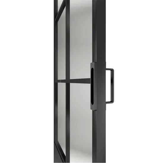 Manija de puerta del kit de herrajes deslizantes con marco de acero para puerta de granero de vidrio manipulado 3-Lite