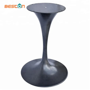 Patas de mesa de tulipán de hierro recubiertas de polvo de metal negro personalizadas para uso en interiores
