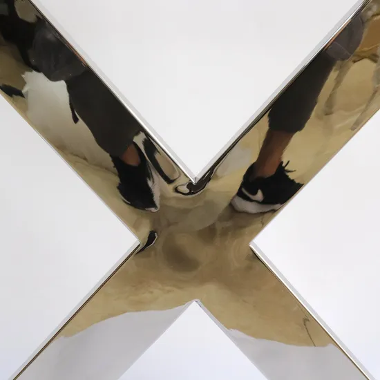 Patas de mesa de acero inoxidable para restaurante, oficina, cuadrado, marco moderno, forma X