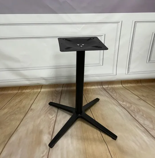 Patas de mesa de aleación de aluminio para exteriores, base negra para mesa de comedor para restaurante