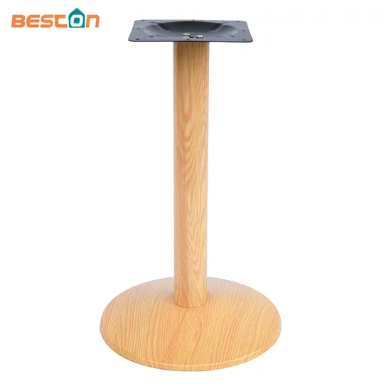 Patas de mesa con recubrimiento de polvo estampado de hierro, patas de mesa de grano de madera