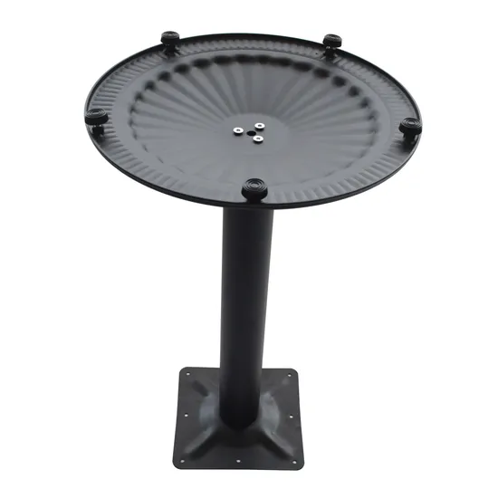 Base de mesa de metal de hierro de forma redonda negra con patas niveladoras para café