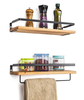2 con rieles Almacenamiento decorativo Elegantes soportes de metal negro mate