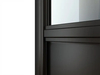 Puerta de vidrio con marco de metal de acero negro mate interior con kit de herrajes