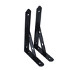 Soporte en L para montaje en pared, soporte de esquina triangular de 90 grados con refuerzo, negro