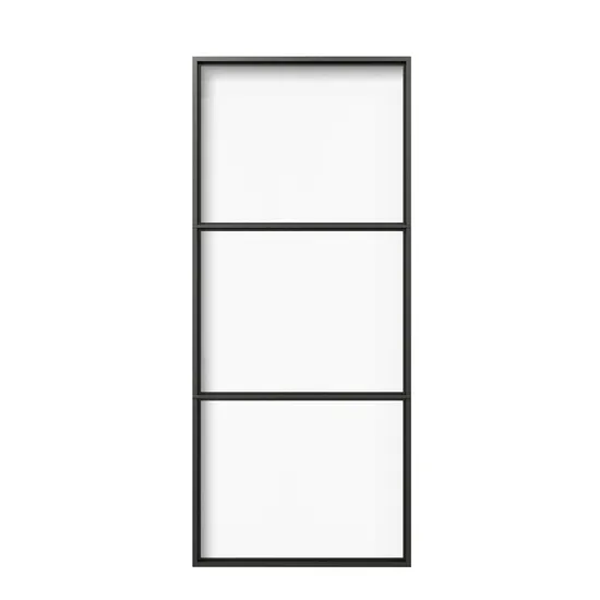 Puerta tipo granero de vidrio Three Lites para cocina o dormitorio con herrajes corredizos