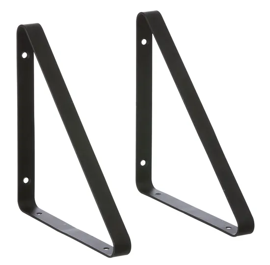 Soportes para estantes Soporte para estante negro rústico Soporte para estante de hierro