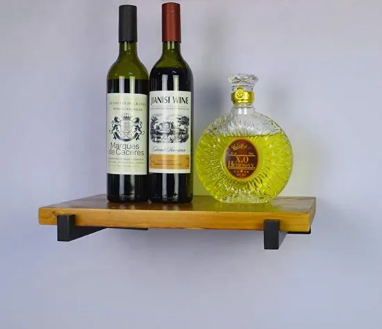 Soportes de estante flotantes negros de 8 pulgadas, soportes de estante cuadrados montados en la pared retro
