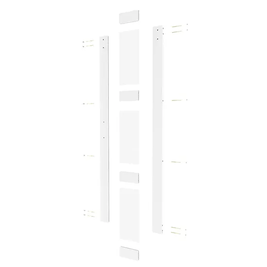 Puerta de granero de PVC blanco de 3 litros con paneles de vidrio esmerilado