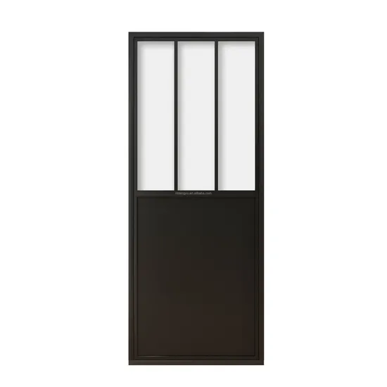 Puerta de vidrio con marco de acero de 3 litros con tablero para apertura corrediza