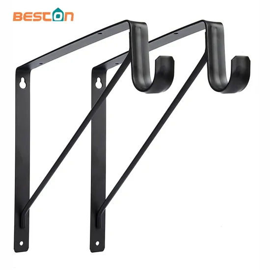 Soporte para estante de armario y soportes para varillas Soportes para estantes de poste de armario negro