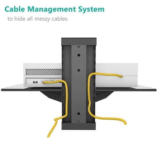 Soporte de TV de vidrio, estante de TV ajustable superior con carrito para pantalla de ordenador montado en la pared