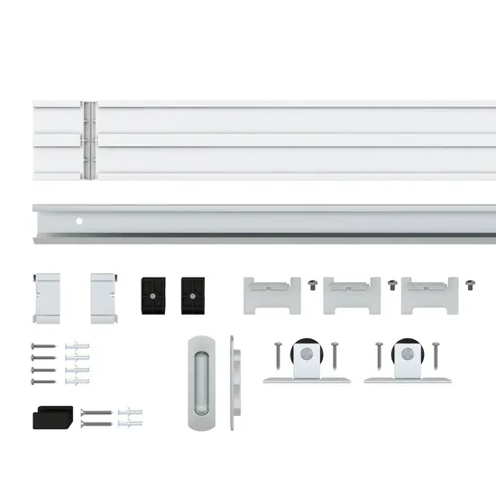 Puerta de granero corrediza de plástico 6-Lite con manija y kit de herrajes