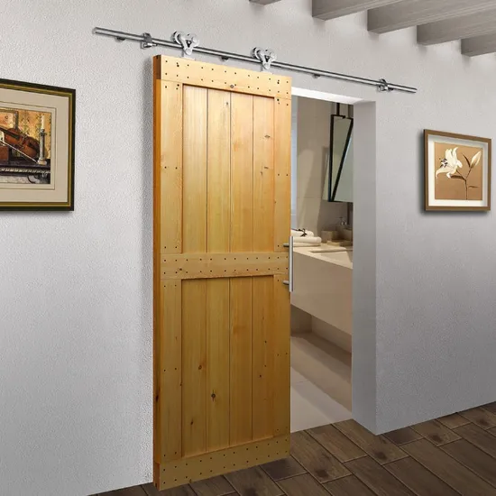 Herrajes para puertas de granero Bypass – Montaje lateral, 3 acabados, para puertas interiores de madera – Fácil instalación con sus propias manos