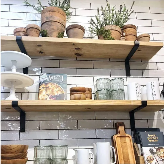 Estante de pared de hierro, soportes de estante metálico para Interior del hogar