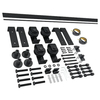Riel para puerta de granero corrediza plegable – Montaje superior negro para 4 puertas, acero resistente, uso interior/exterior