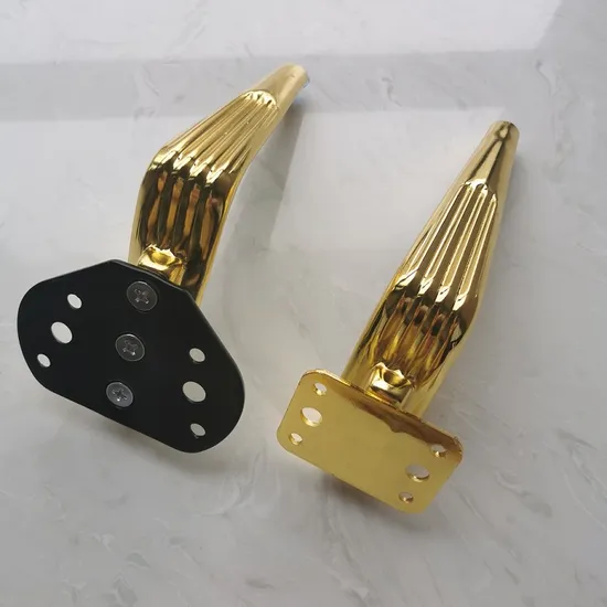 Patas de muebles de hierro rayado de metal curvado al por mayor OEM para sofá: decoración del hogar moderno y uso comercial