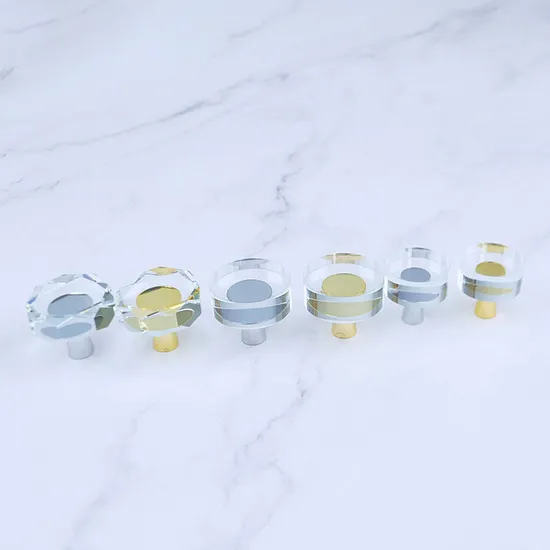 Manija irregular de cristal natural, manijas de tirador de palanca de puerta de cristal con forma de rodajas
