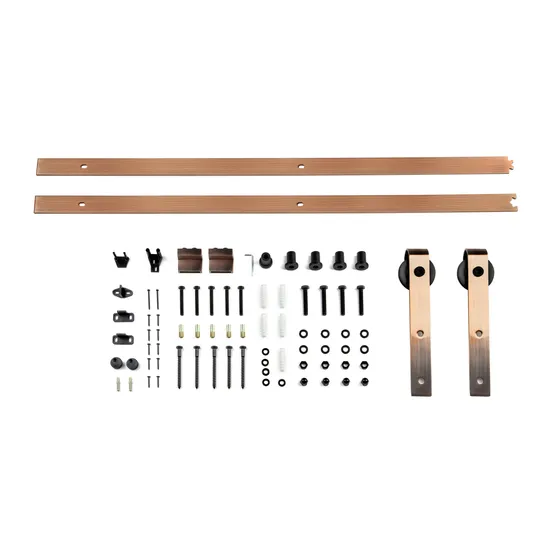 Kit de puerta corrediza de granero de grado industrial para puertas de madera | Acero inoxidable 304 y acabado cromado | Soluciones comerciales y residenciales